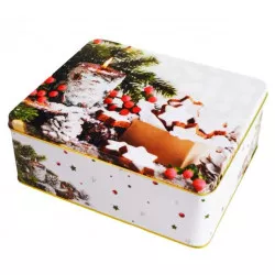 Fémdobozda cukorkáknak 21x17x8cm LESNÉ VÁNOCE