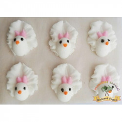 Cukorka dísz galambka rózsaszín masnival 6 db