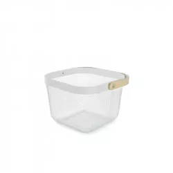 Fémkosár fa fogantyúval