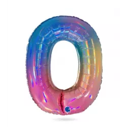 Színes lufi 0-es szám 102 cm