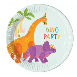 Papírtányérosz Dinóuszúrói 19,5 cm 8 db