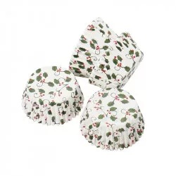 Sütemes kosárka fehér karácsonyi 50x30mm 50db