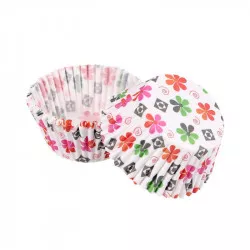 Cukrász süteménykosárka virágokkal 50x30 mm 50 db