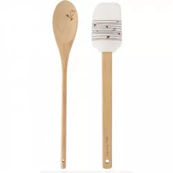 Dísz ajándékkefe kanállal SZÍVVEL 29 cm