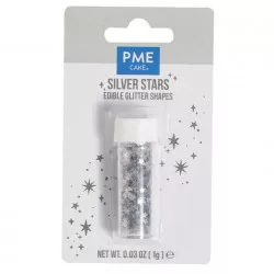 Ételbarát konfetti ezüst csillagok 1 g