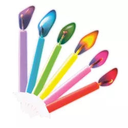 Színes lángú gyertya, 6 cm