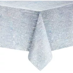 Holografikus ezüst asztalterítő 137 × 274 cm