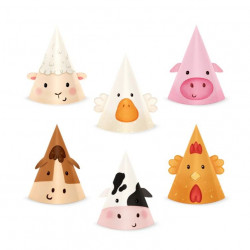 Party sapkák, farm, 6 db