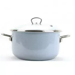 Zománcozott lábas üvegfedővel, 24 cm – 5,5 l – PREMIUM szürke | BELIS