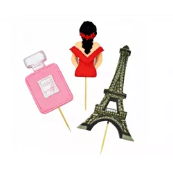 Cukorfigura lánya vörös ruhában, Párizsban