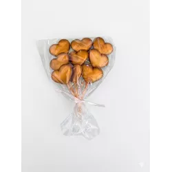 Cukorkaformájú szív tűzők arany színben — 9 darabos készlet