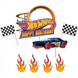 Tortadísz „Happy Birthday“ Hot Wheels, 8 db