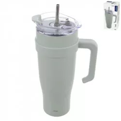Termoszbögre rozsdamentes/ÜH + szívószál, 1,2 l, zöld