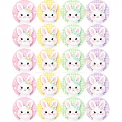 Ehető ostyalap muffin díszítéshez, húsvéti nyuszi, A4