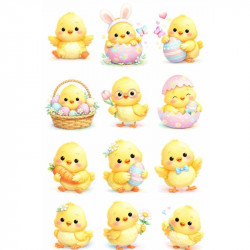 Ehető ostyalap — kivágható húsvéti csibe (A4)