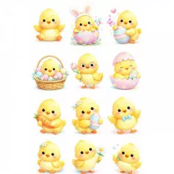 Ehető ostyalap — kivágható húsvéti csibe (A4)