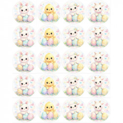 Ehető ostyalap A4 méretben — muffinra vágható húsvéti állatfigurák