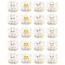 Ehető ostyalap A4 méretben — muffinra vágható húsvéti állatfigurák