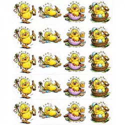 Ehető muffinpapír kivágó mintával, részeg csibe, A4