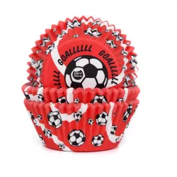 Piros muffin kapszlik, 50 db, 50 × 33 mm