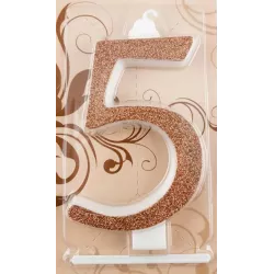 Nagy rose gold gyertya, 5-ös szám
