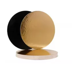 Kerek arany-fekete tányéralátét, 24 cm, 3 mm