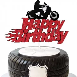 Tortadísz „Happy Birthday” motorosoknak, 5 db