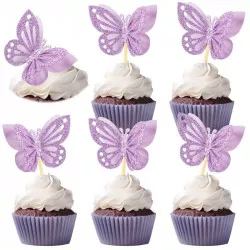 Muffin díszek, pillangók — 50 db