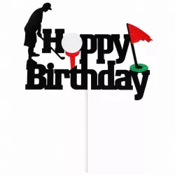 Tortadísz „Happy Birthday“ golf, 5 db.