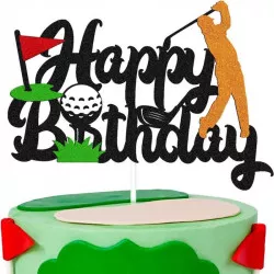 Tortadísz „Happy Birthday“ golf, 5 db.