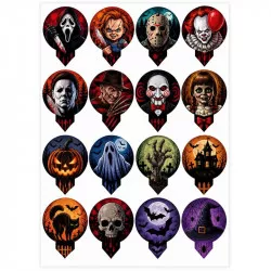 Ehető papír muffin díszítő kártya — horror, Halloween