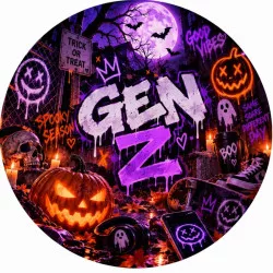 Ehető papír Gen Z Halloween, 19,5 cm